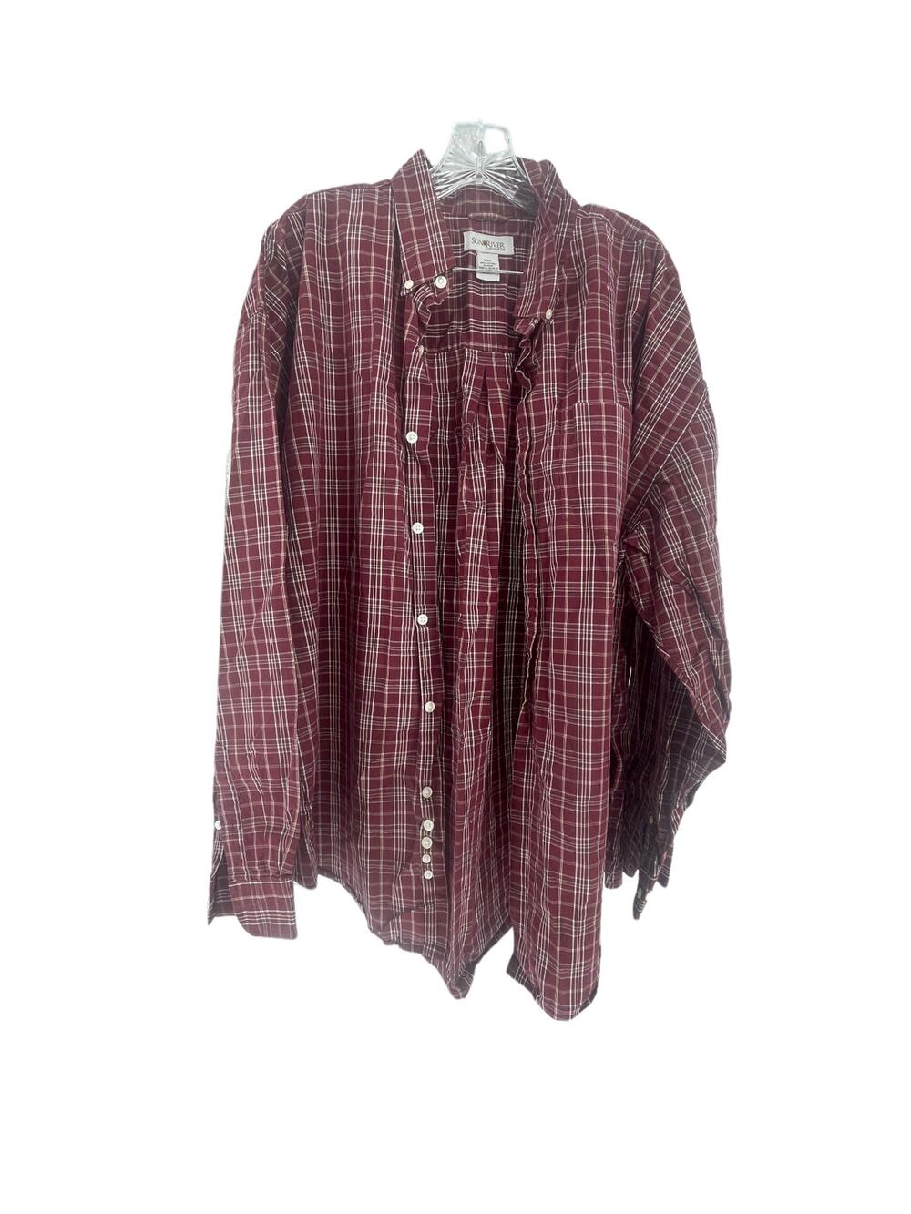 Sun River Clothing Co Red Plaid Long Sleeve Button Down Shirt Men's Size XXL